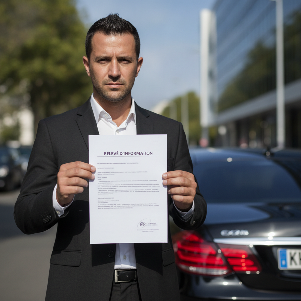 Contrôle routier réglementaire avec vérification des documents d'assurance et de la carte professionnelle VTC