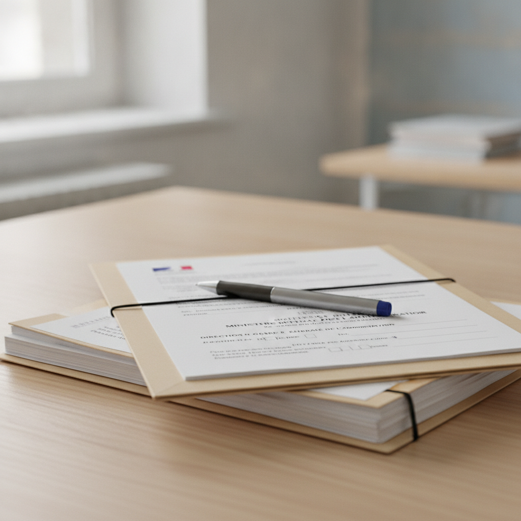 Dossier de recours officiel et documents administratifs d'assurance disposés sur un bureau de travail professionnel